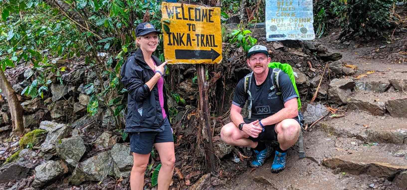 Inca Trail permits - sign on the trail